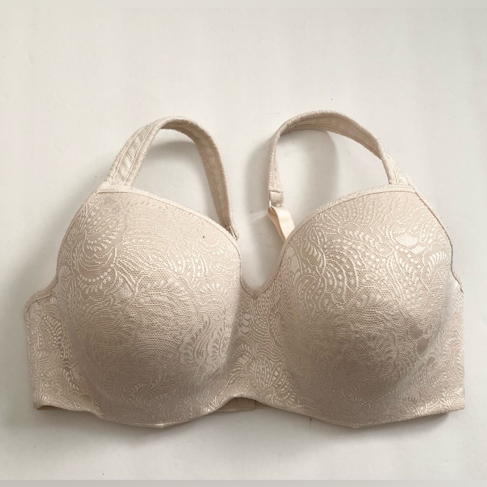 Le Mystere Tisha Dream Fit Lined Lace Full Coverage Bra Cream 36DD